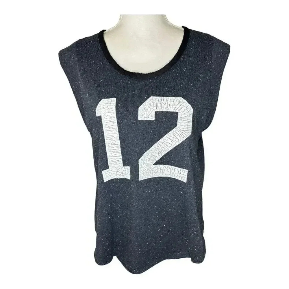 NEW Scotch & Soda Women’s‎ Size P (XS) Navy & Black Distressed Top NWT